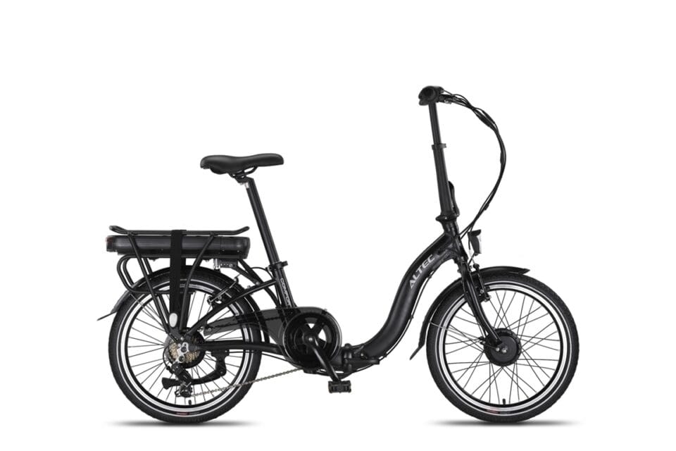 Складной велосипед Altec Comfort E-bike 20 дюймов, 7 скоростей. 518 Вт·ч матовый черный — M129 — 40 Н·м