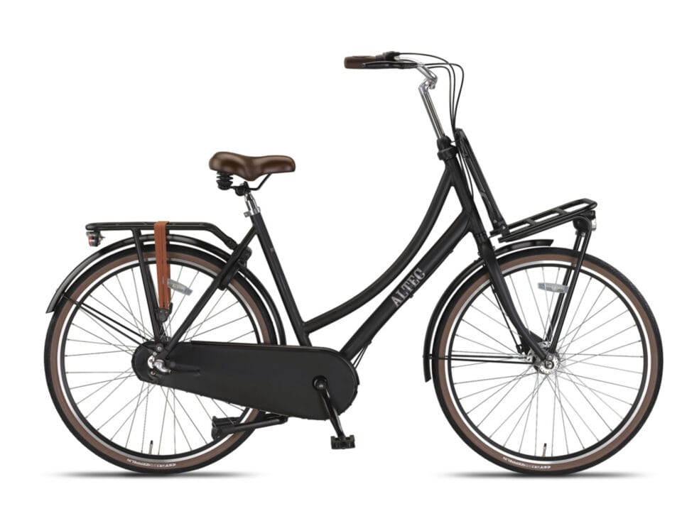 Bicicleta de transporte retrô Altec 28 polegadas feminina 57 cm preto fosco