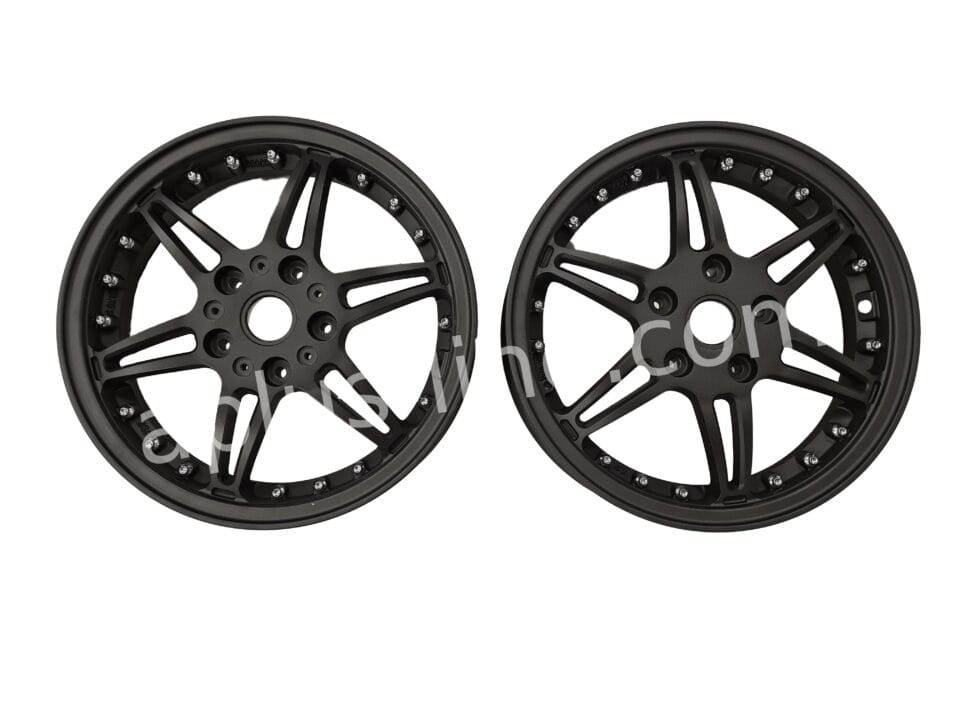 VELGEN SET 12'' APLUS (VOOR + ACHTER) PASSEND OP VESPA GTS MATT BLACK EDITION - SPORT