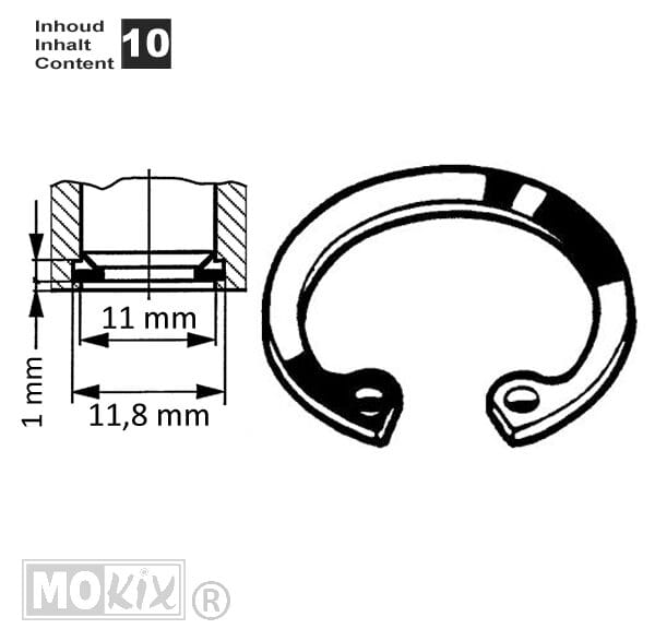 10201 CIRCLIP INWENDIG 11mm (10)