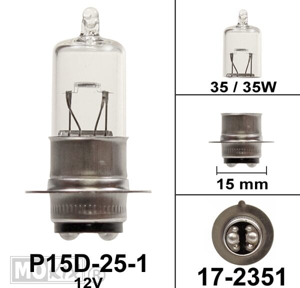 17-2351 LAMP P15D-25-1 12V 35/35W FLOSSER HALOGEEN (1)