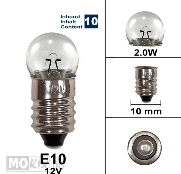 17-4045 LAMP E10 12V 3.0W FLOSSER (10)