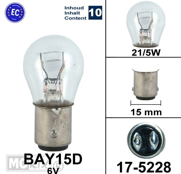 17-5228 LAMP BAY15D  6V 21/5W FLOSSER CE (10)