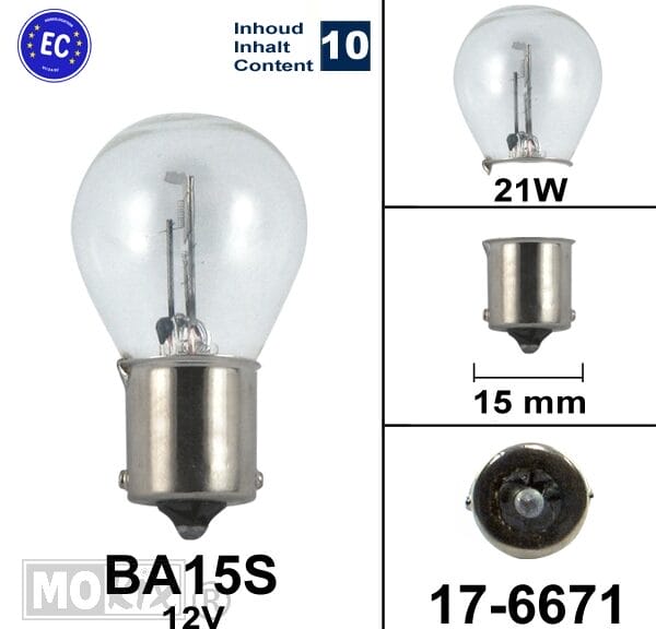17-6671 LAMP BA15S 12V 21W FLOSSER CE keur (10)