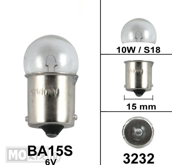 3232 LAMP BA15S  6V 10W S18 (1)