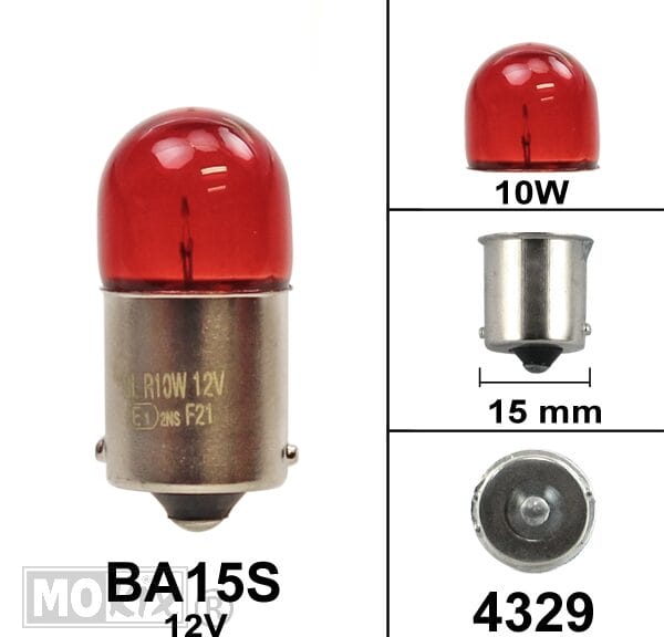 4329 LAMP BA15S 12V 10W ROOD (1)