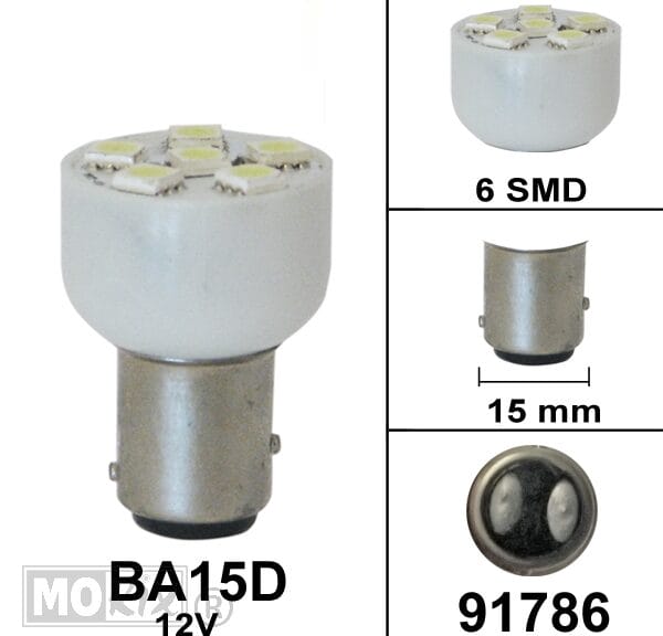 91786 LAMP BAY15D 12V  6 SMD WIT BOLLARD (1)