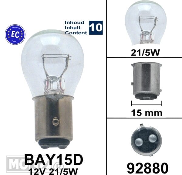 92880 LAMP BAY15D 12V 21/5W BOLLARD CE keur (10)