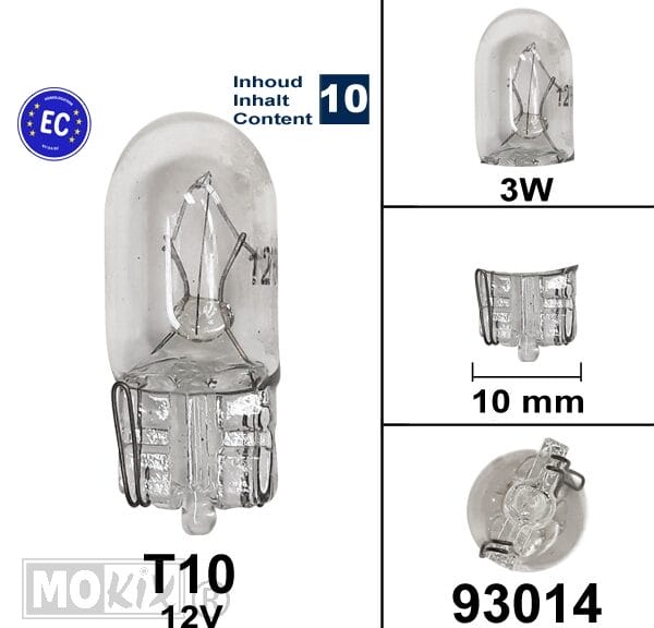 93014 LAMP T10  12V  3W CE keur (10)