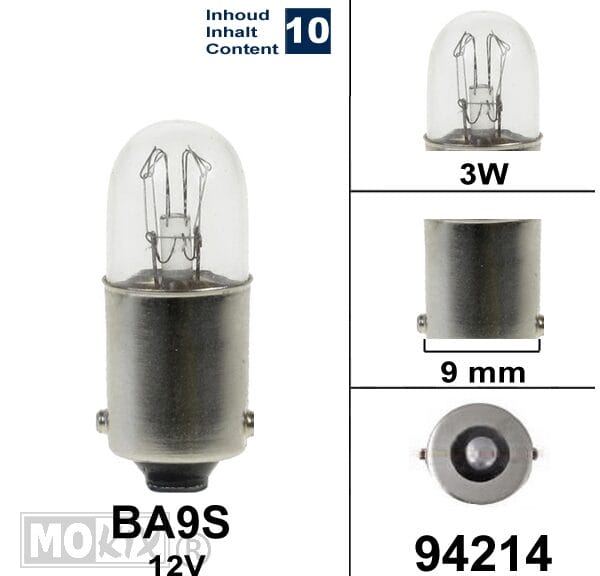 94214 LAMP BA9S 12V   3W (10)