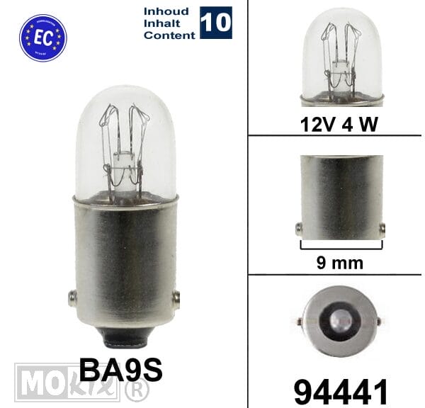 94441 LAMP BA9S 12V  4W CE (10)