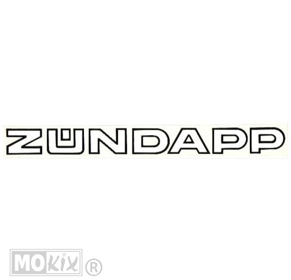 F020090 ZUNDAPP STICKER WIT/ZWART 220x 20mm (2)