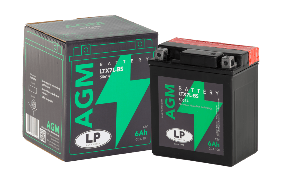 Accu Landport YTX7L-BS AGM (12V/6A) - Afbeelding 3