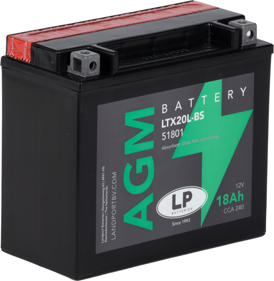 Accu Landport YTX20L-BS ( 12V/18A ) - Afbeelding 5