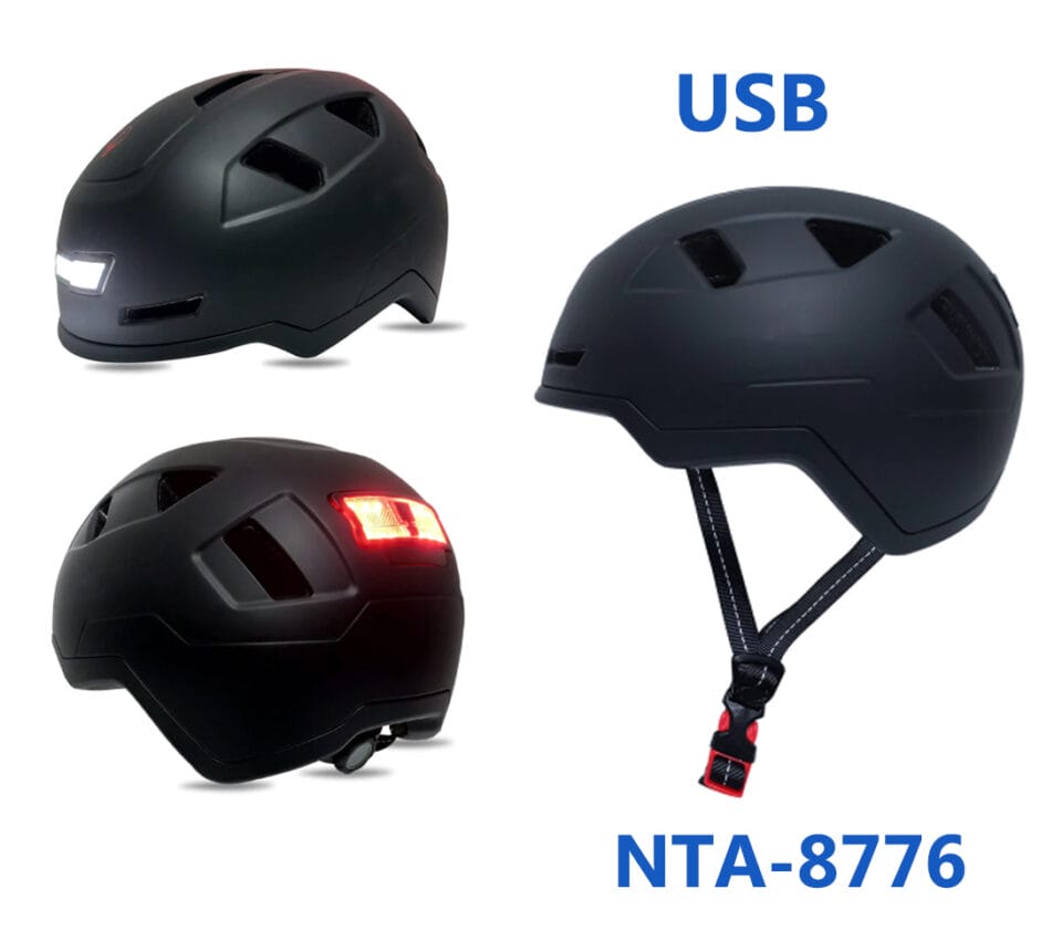 UNIVERSEEL Helm zwart NTA-8776 goedgekeurd pedelec one size (53-60 CM) met licht voor / achter met micro USB (slechts 375 gram - extreem licht) DIT IS DE BESTE PRIJS WAT WIJ U KUNNEN AANBIEDEN