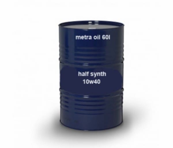 smeermiddel olie 10W40 half synth scooter metra oil alleen levering NL 60L vat