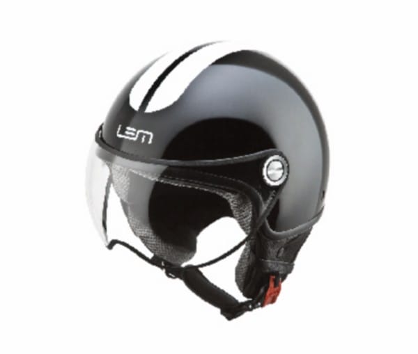 helm demi-jet coolmax glossy roger L 59/60 zwart/wit lem
