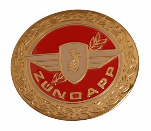 sticker logo rond rood/goud past op zundapp z440-20.100/r