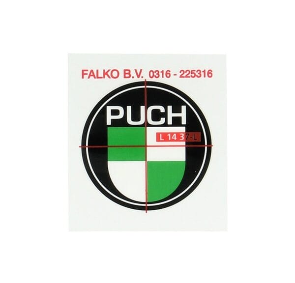 logo 40mm zwart/wit/groen past op puch