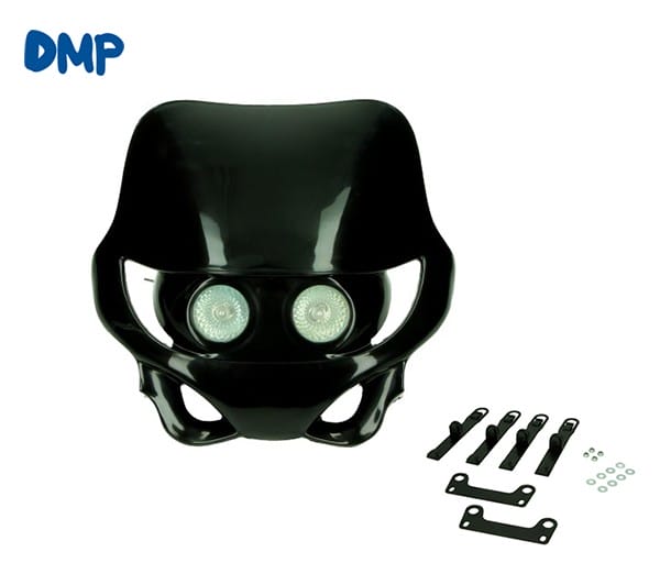 koplamp dubbel DMP + koplampspoiler halogeen zwart past op otr