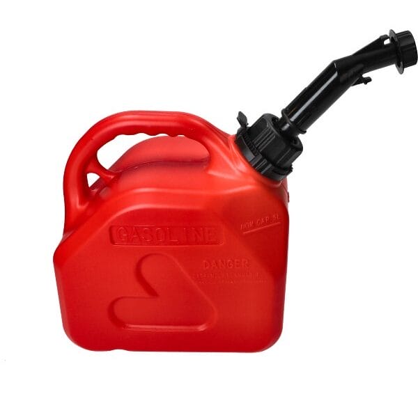 werkplaats benzine jerrykan met schenktuit 5L rood