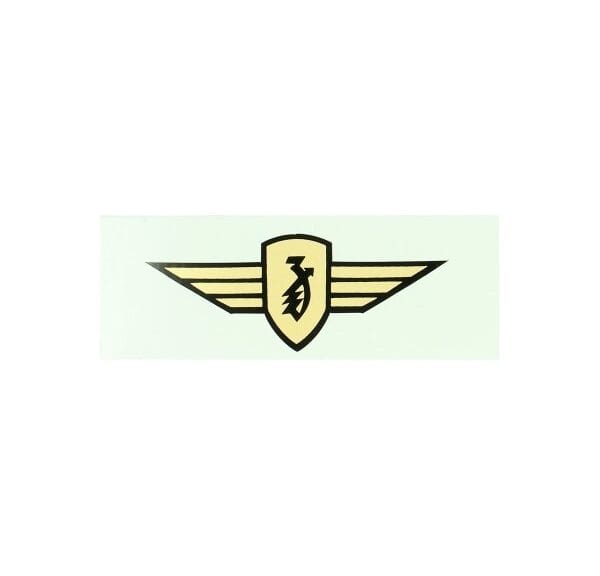 sticker logo vleugel 9.5cm goud past op zundapp