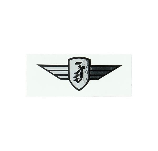 sticker logo vleugel zundapp chroom/zwart