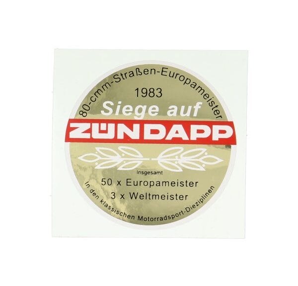 sticker rond Trophy 1983 gold/red