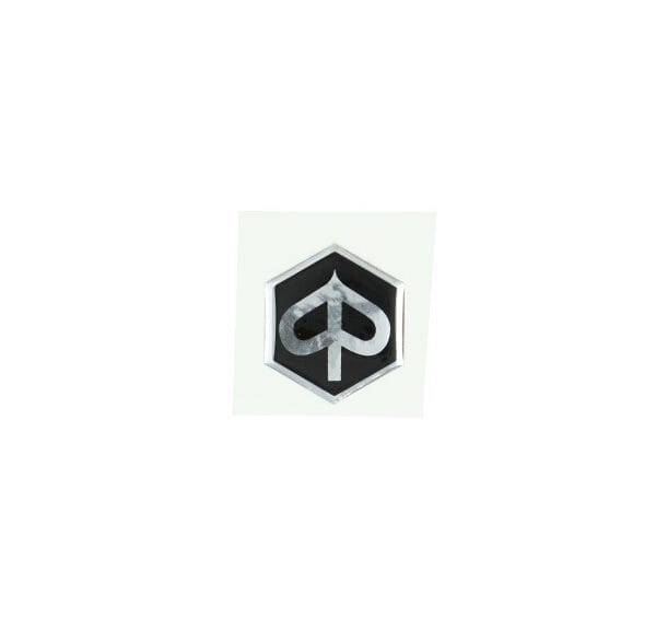 sticker logo voorscherm zwart/chroom zeskant 3d past op zip2000
