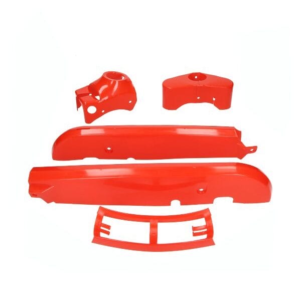 plaatwerkset plastic rood 4-delig past op kreidler