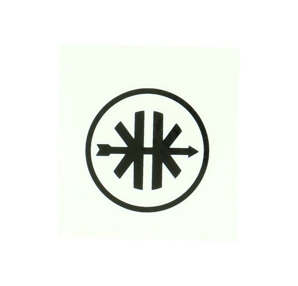sticker rond logo zwart/wit past op kreidler