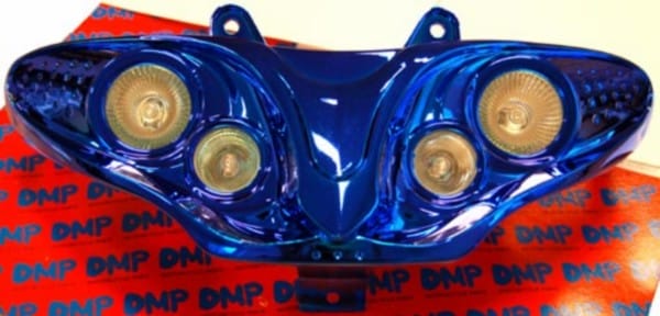 koplampunit DMP halogeen blauw chroom past op hussar