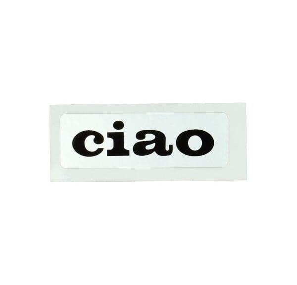 sticker vespa woord [ciao] zilver/zwart