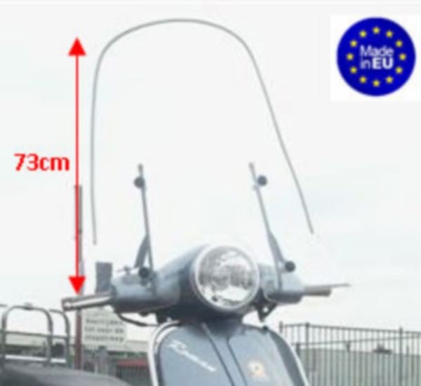 windscherm Regia + bev. set hoog ronde koplamp (made in EU) helder 73cm past op BTC Riva