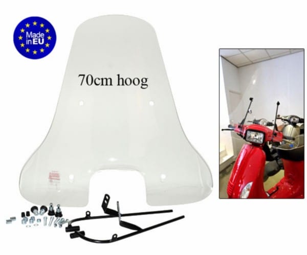 windscherm + bev. set hoog vierkante koplamp (made in EU) china S/rivaSport/vx50s 70cm helder Regia